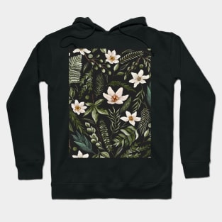 Floral Meadow seamless Pattern Black Hoodie